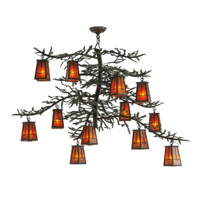 Meyda Tiffany Pine Branch Valley View 12 Light 53" Wide Chandelier