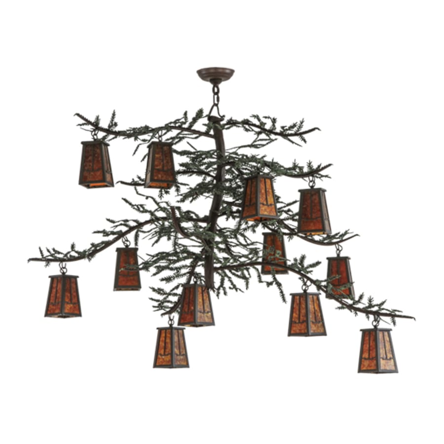 Meyda Tiffany Pine Branch Valley View 12 Light 53" Wide Chandelier