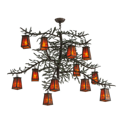 Meyda Tiffany Pine Branch Valley View 12 Light 53" Wide Chandelier