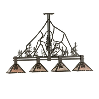 Meyda Tiffany Tall Pines 4 Light 60" Wide Linear Pendant