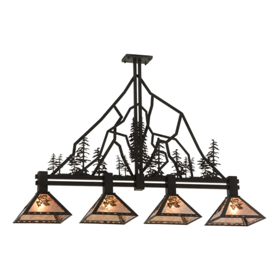 Meyda Tiffany Tall Pines 4 Light 60" Wide Linear Pendant