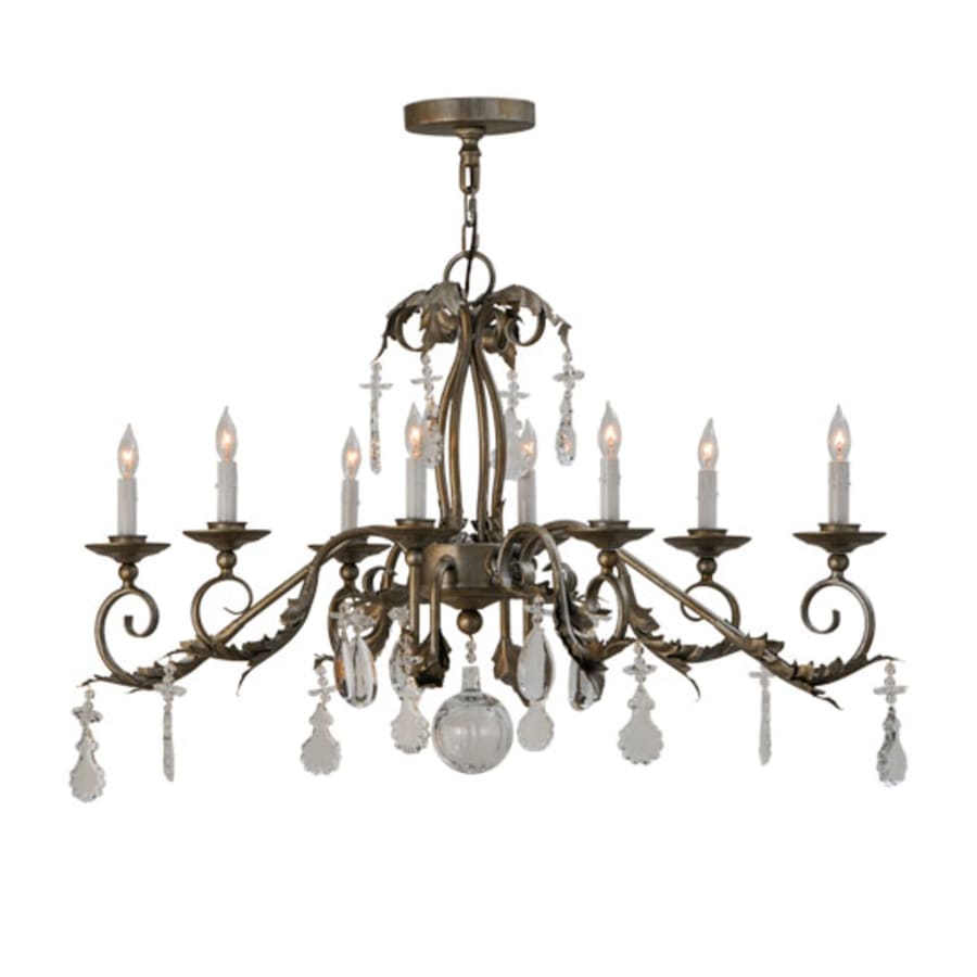 Meyda Tiffany Long Windsor 8 Light 17" Wide Crystal Candle Style Chandelier