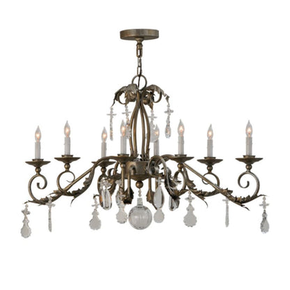 Meyda Tiffany Long Windsor 8 Light 17" Wide Crystal Candle Style Chandelier