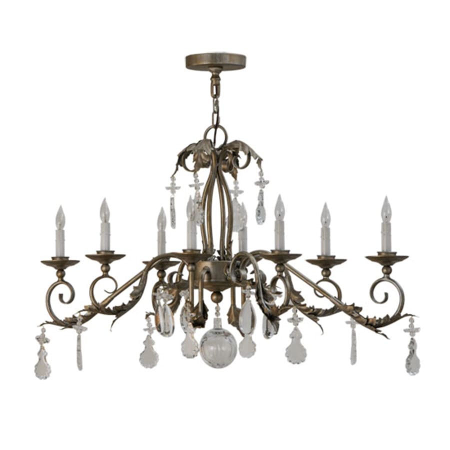 Meyda Tiffany Long Windsor 8 Light 17" Wide Crystal Candle Style Chandelier
