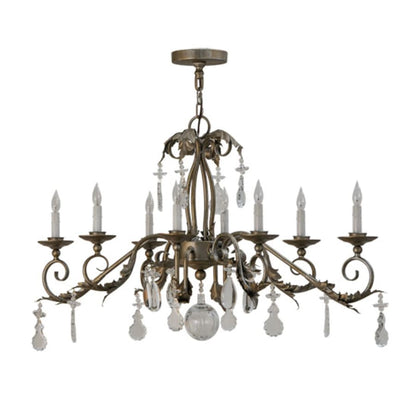 Meyda Tiffany Long Windsor 8 Light 17" Wide Crystal Candle Style Chandelier