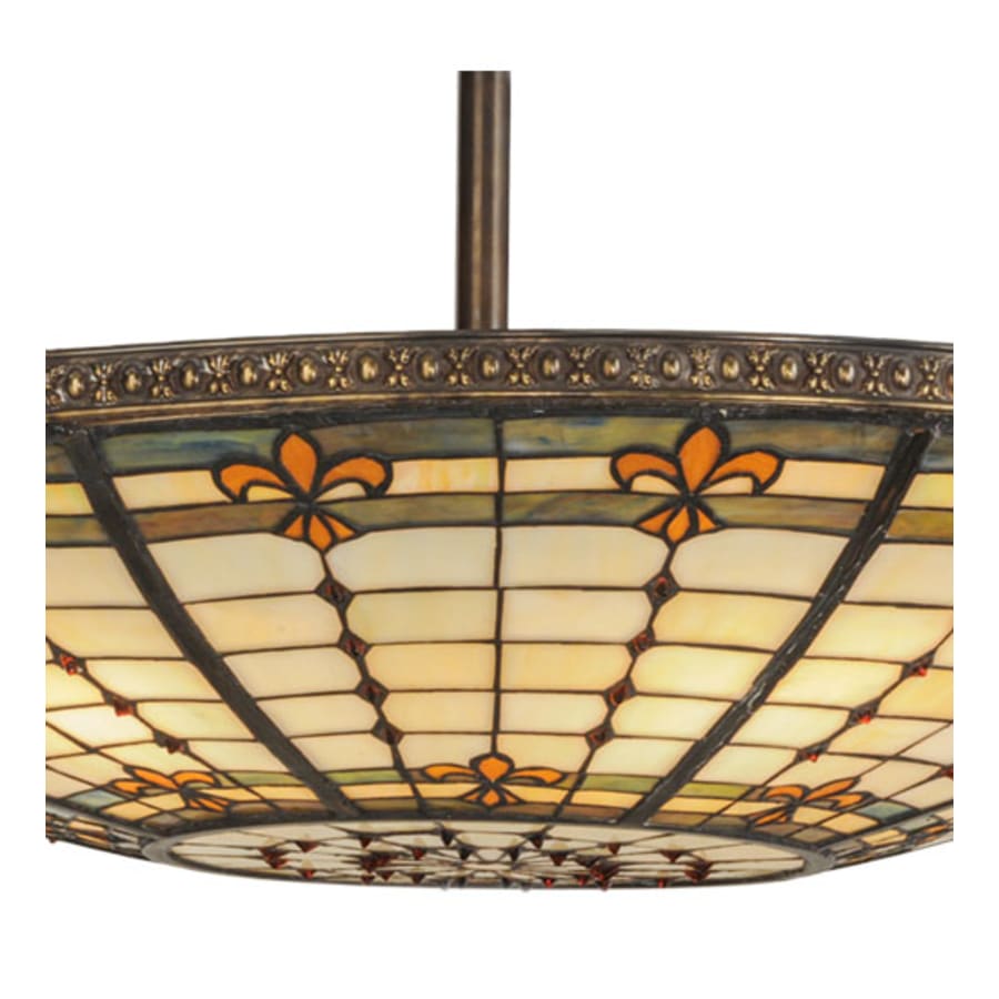 Meyda Tiffany Fleur-de-lis 6 Light 36" Wide Semi-Flush Bowl Ceiling Fixture