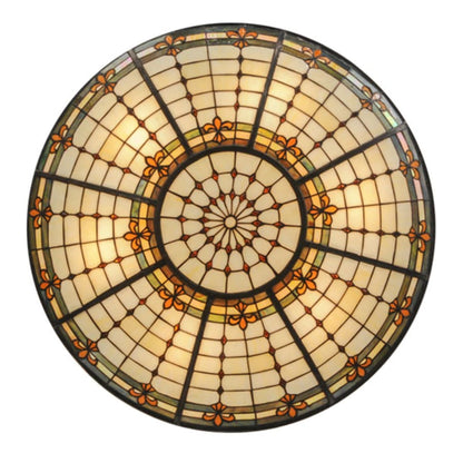 Meyda Tiffany Fleur-de-lis 6 Light 36" Wide Semi-Flush Bowl Ceiling Fixture