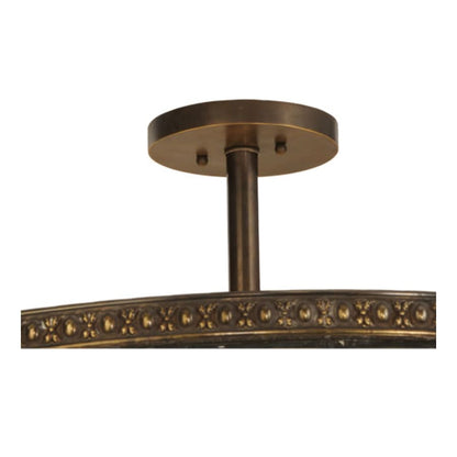 Meyda Tiffany Fleur-de-lis 6 Light 36" Wide Semi-Flush Bowl Ceiling Fixture