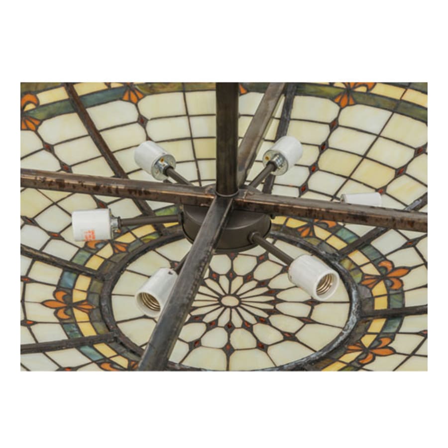 Meyda Tiffany Fleur-de-lis 6 Light 36" Wide Semi-Flush Bowl Ceiling Fixture