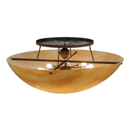 Meyda Tiffany Artesia 8 Light 48" Wide Semi-Flush Bowl Ceiling Fixture - Cortez Gold Finish