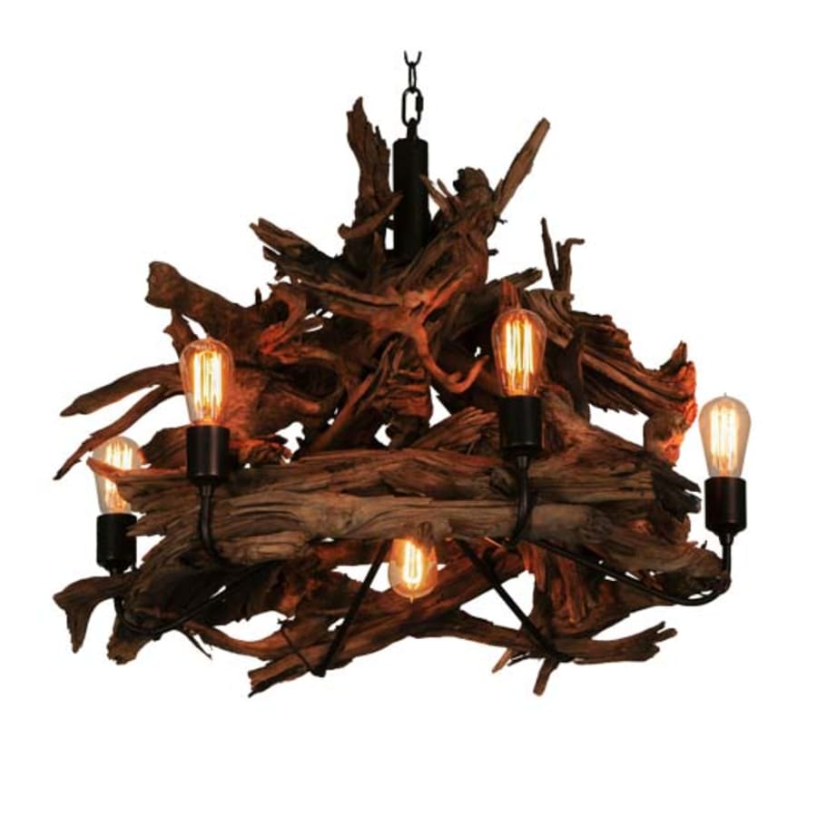 Meyda Tiffany Driftwood 7 Light 30" Wide Abstract Chandelier