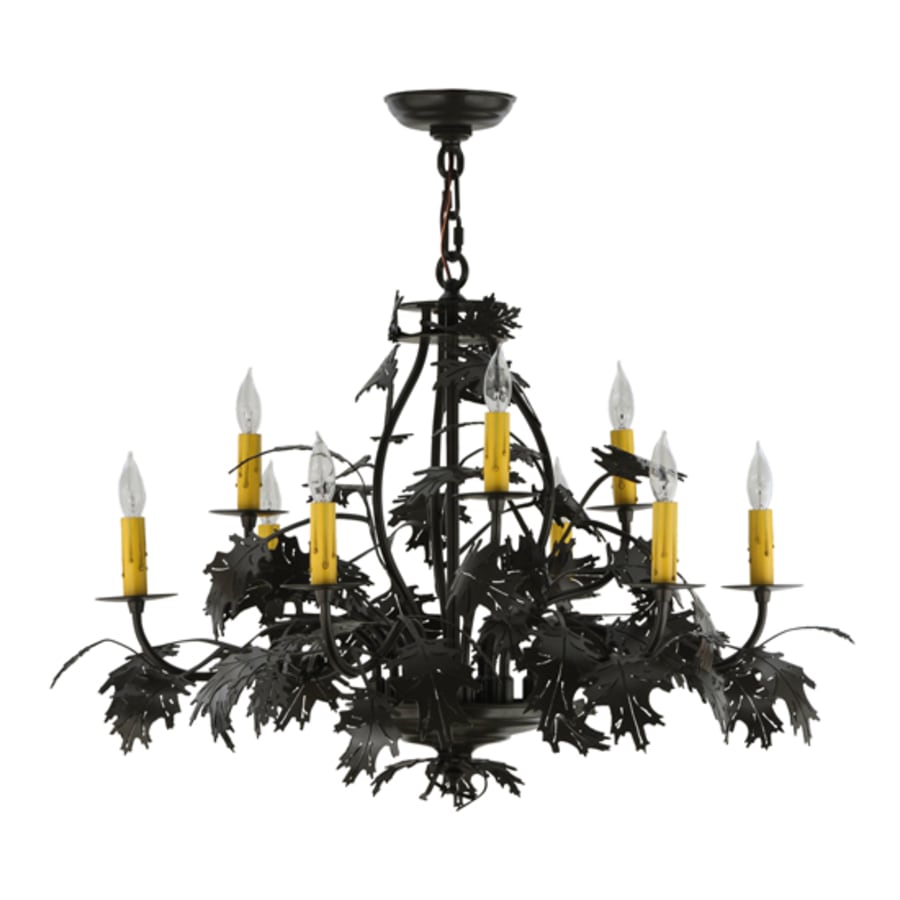 Meyda Tiffany Oak Leaf and Acorn 9 Light 32" Wide Taper Candle Style Chandelier