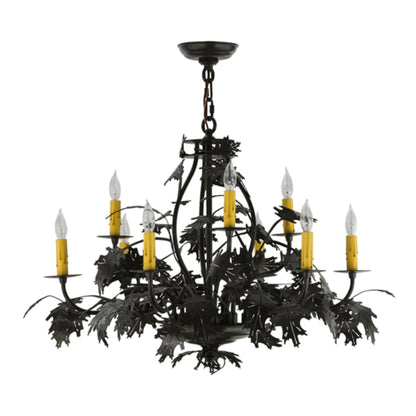 Meyda Tiffany Oak Leaf and Acorn 9 Light 32" Wide Taper Candle Style Chandelier