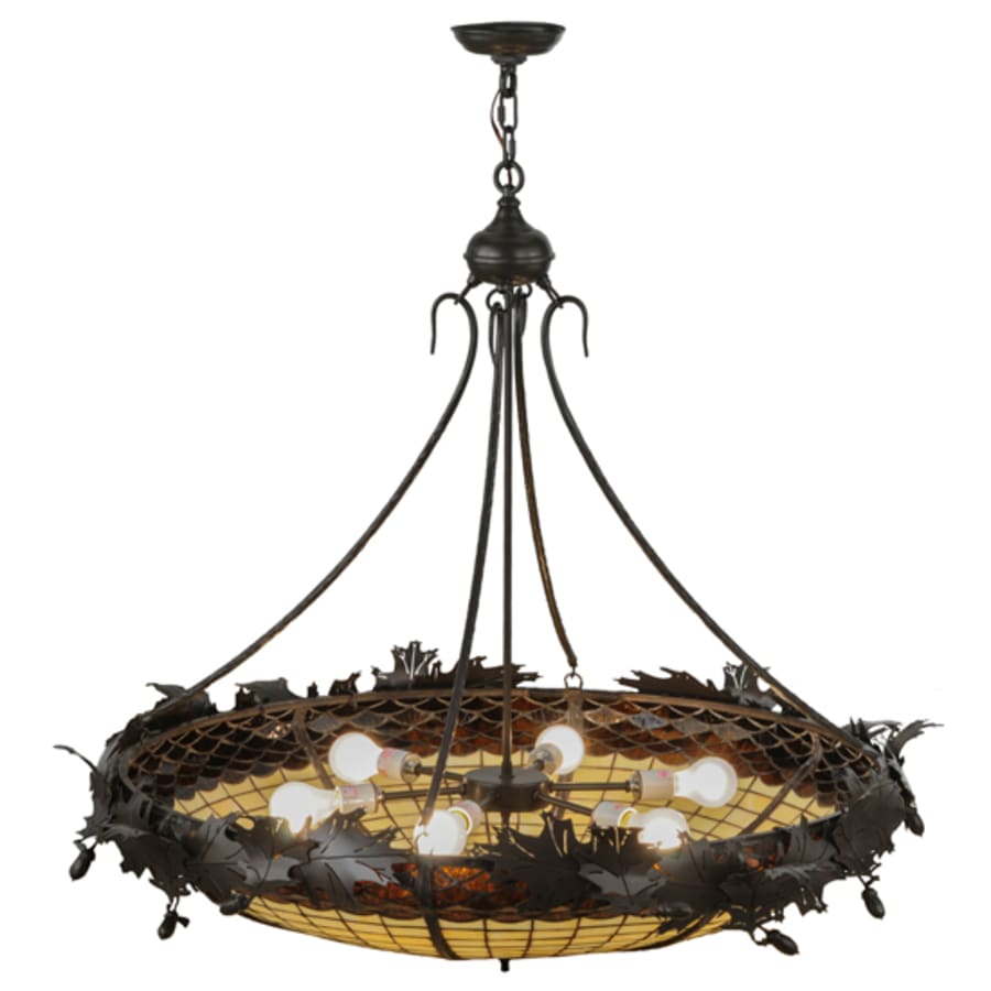 Meyda Tiffany Greenbriar Oak 6 Light 45" Wide Pendant
