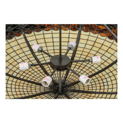 Meyda Tiffany Greenbriar Oak 6 Light 45" Wide Pendant