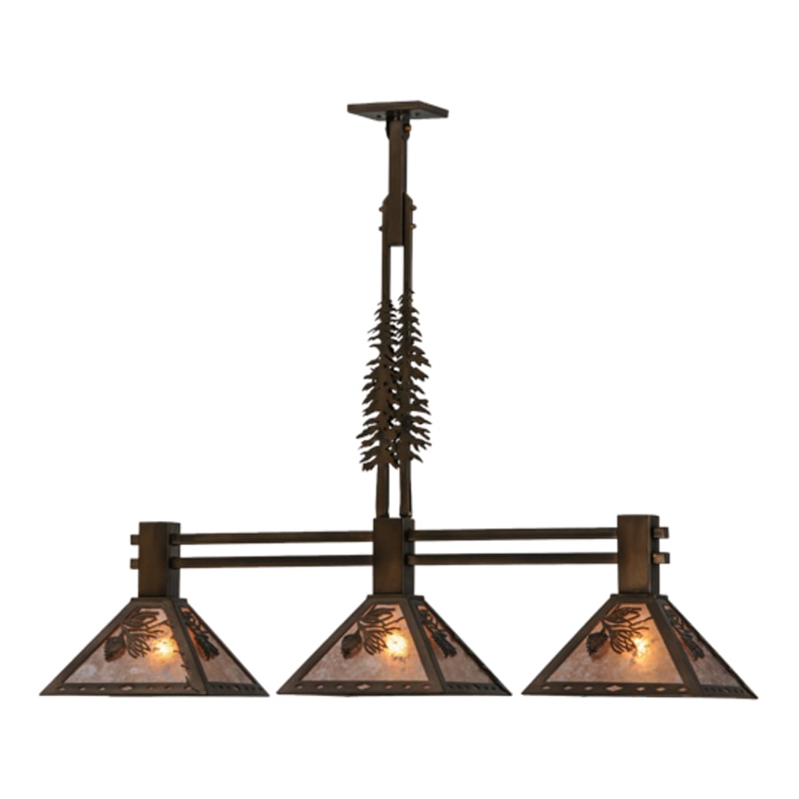 Meyda Tiffany Tall Pines 3 Light 45" Wide Linear Pendant