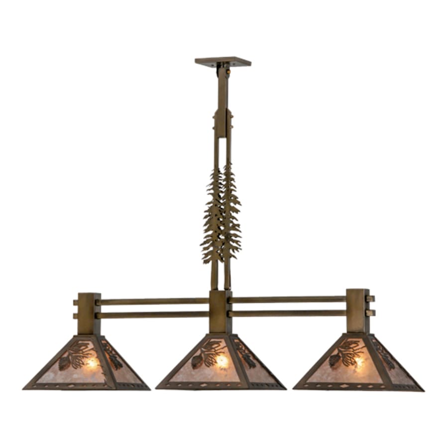 Meyda Tiffany Tall Pines 3 Light 45" Wide Linear Pendant