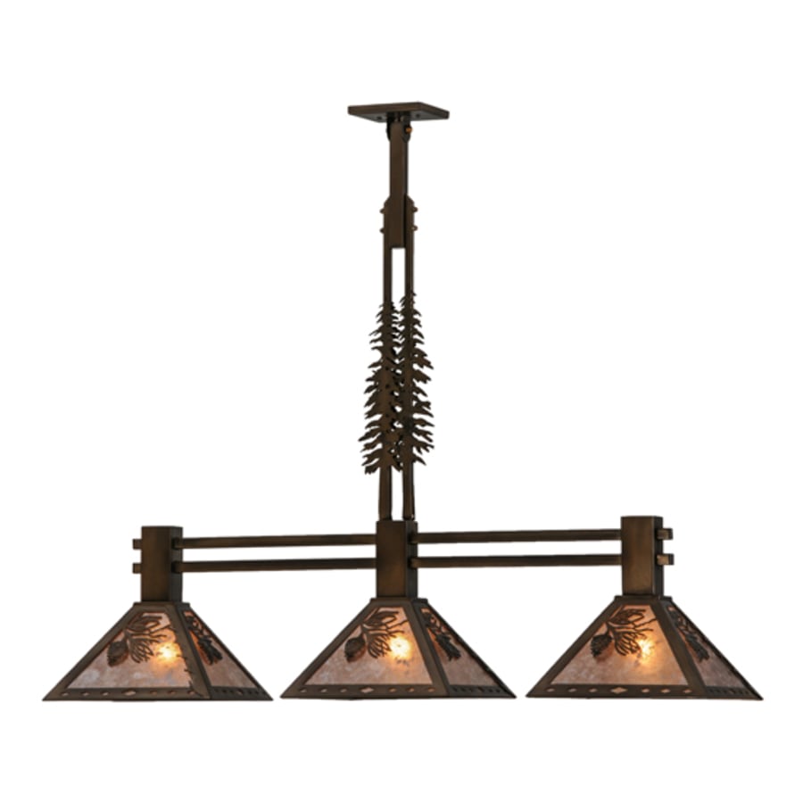 Meyda Tiffany Tall Pines 3 Light 45" Wide Linear Pendant