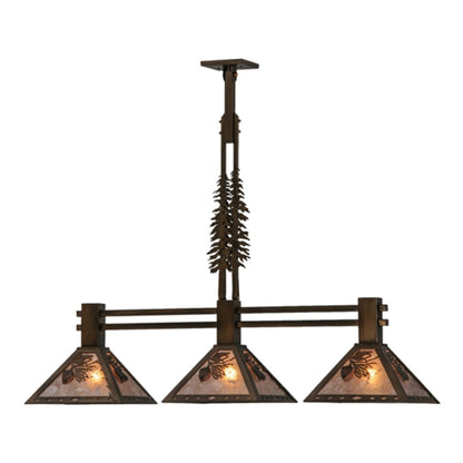 Meyda Tiffany Tall Pines 3 Light 45" Wide Linear Pendant
