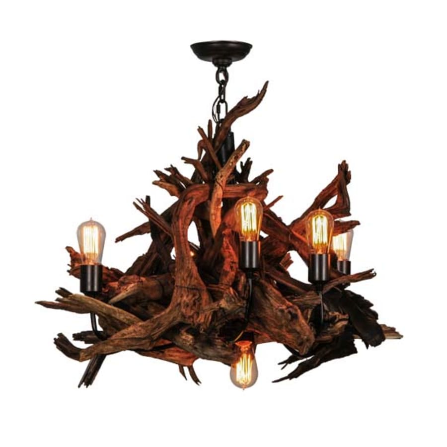 Meyda Tiffany Driftwood 6 Light 30" Wide Abstract Chandelier