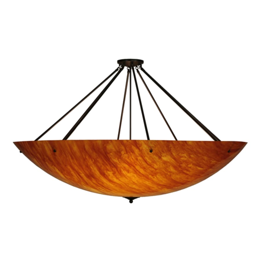 Meyda Tiffany Madison 12 Light 38" Tall Semi-Flush Bowl Ceiling Fixture - Timeless Bronze Finish