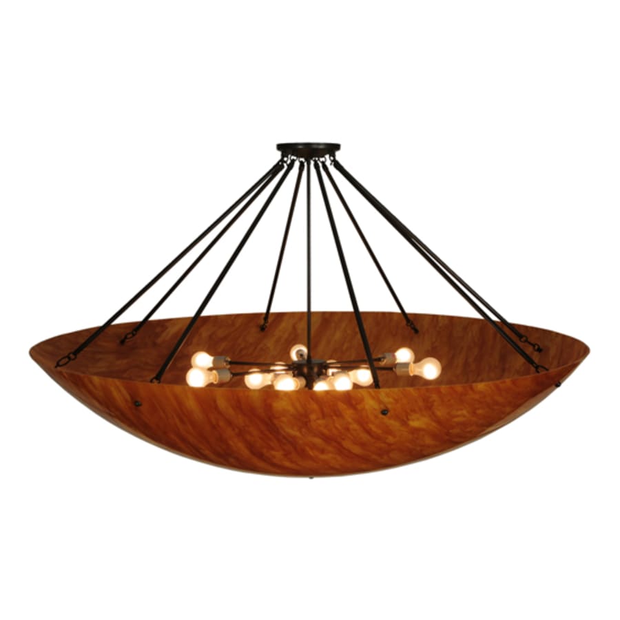 Meyda Tiffany Madison 12 Light 38" Tall Semi-Flush Bowl Ceiling Fixture - Timeless Bronze Finish