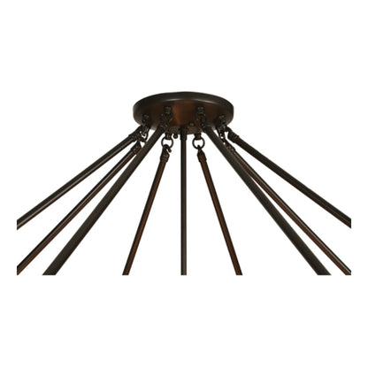 Meyda Tiffany Madison 12 Light 38" Tall Semi-Flush Bowl Ceiling Fixture - Timeless Bronze Finish