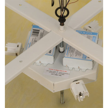 Meyda Tiffany Cilindro 3 Light 36" Wide Semi-Flush Drum Ceiling Fixture with White Burlap Shade - Nickel Finish - GX24q-3 Bulb Base
