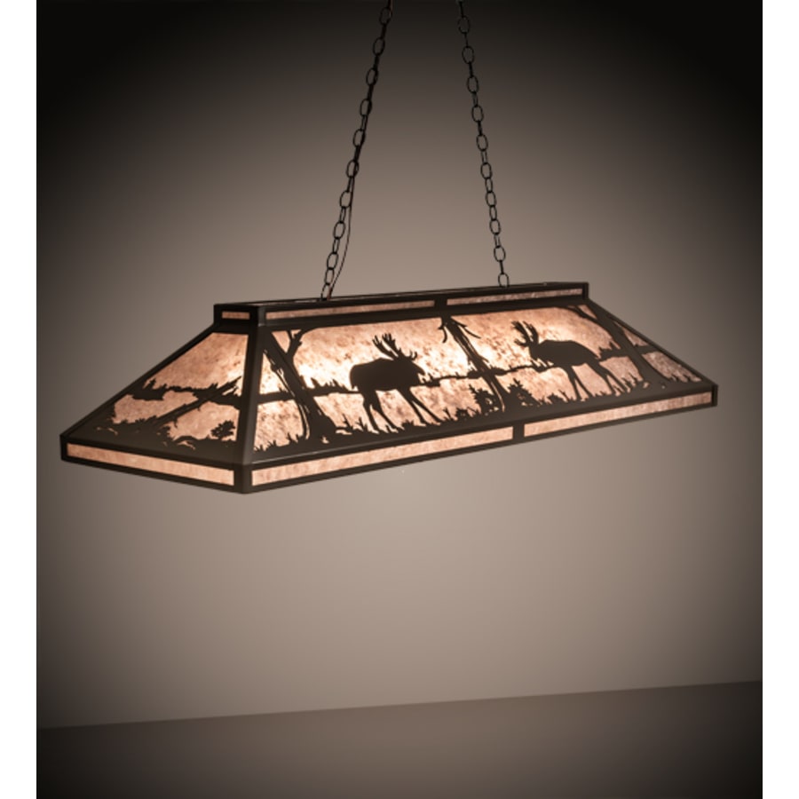 Meyda Tiffany Moose at Lake 9 Light 61" Wide Linear Pendant