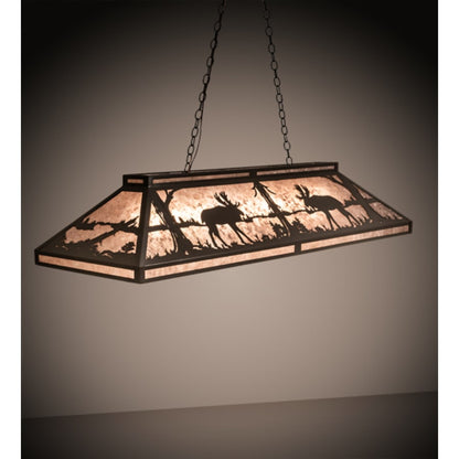 Meyda Tiffany Moose at Lake 9 Light 61" Wide Linear Pendant