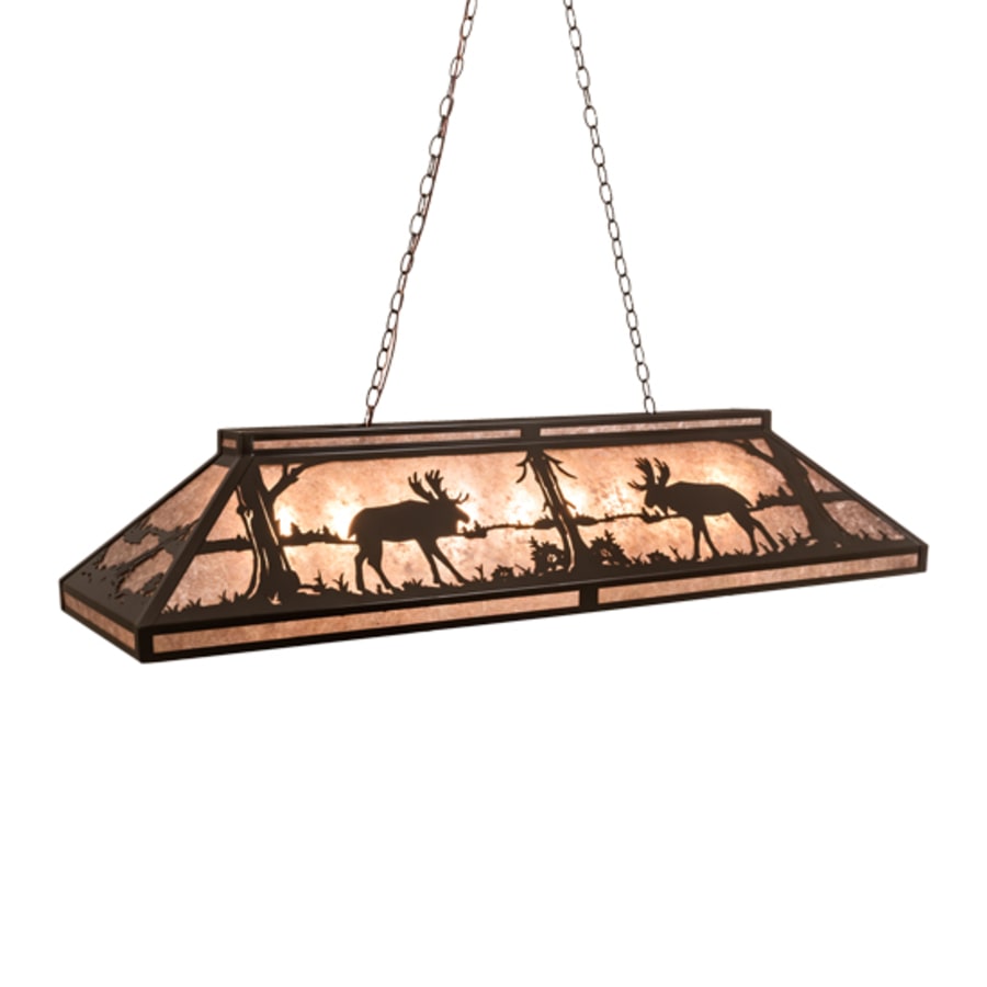 Meyda Tiffany Moose at Lake 9 Light 61" Wide Linear Pendant