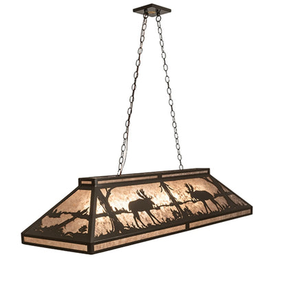 Meyda Tiffany Moose at Lake 9 Light 61" Wide Linear Pendant
