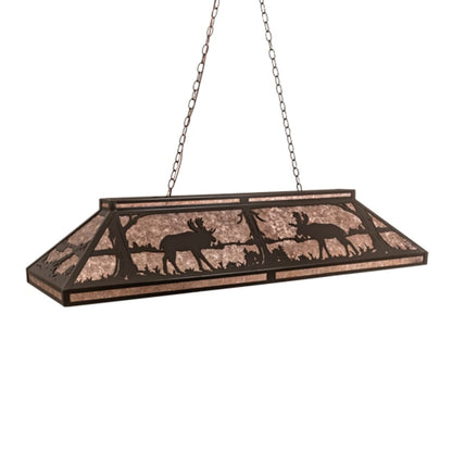Meyda Tiffany Moose at Lake 9 Light 61" Wide Linear Pendant