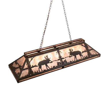 Meyda Tiffany Moose at Lake 9 Light 61" Wide Linear Pendant
