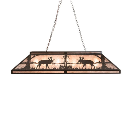 Meyda Tiffany Moose at Lake 9 Light 61" Wide Linear Pendant