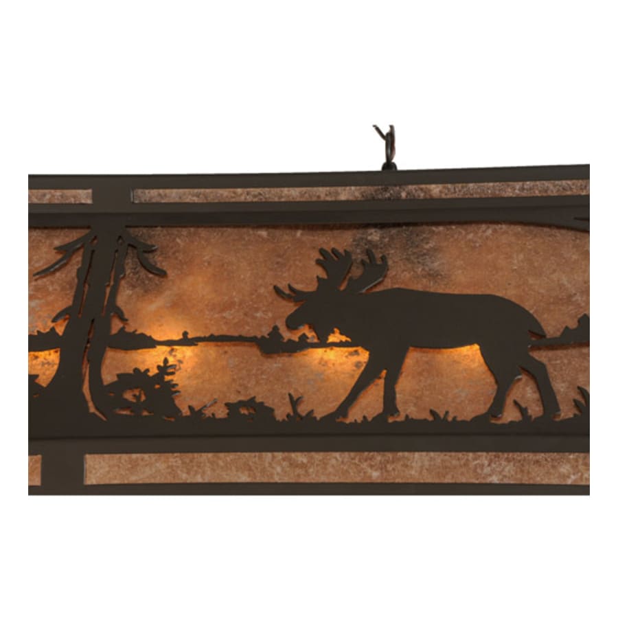 Meyda Tiffany Moose at Lake 9 Light 61" Wide Linear Pendant