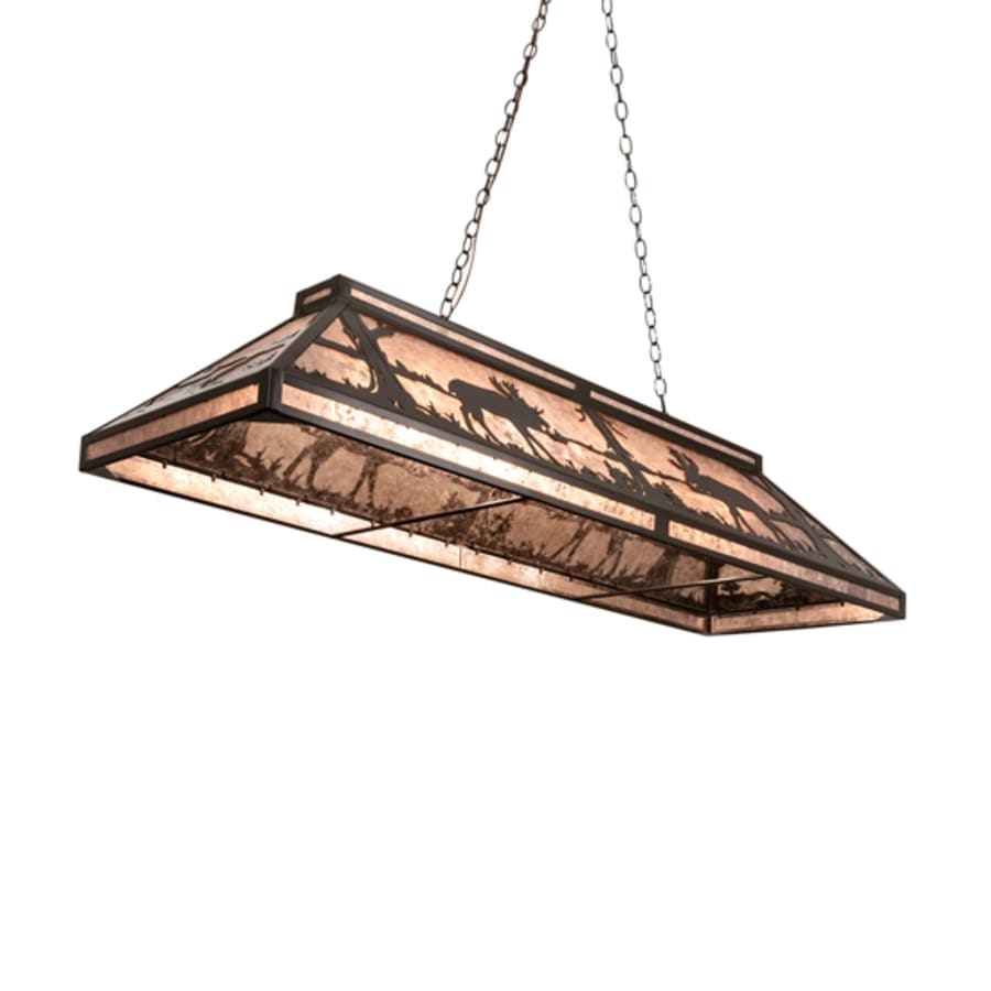 Meyda Tiffany Moose at Lake 9 Light 61" Wide Linear Pendant