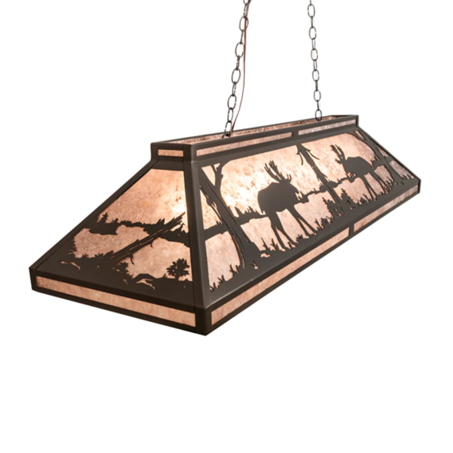 Meyda Tiffany Moose at Lake 9 Light 61" Wide Linear Pendant