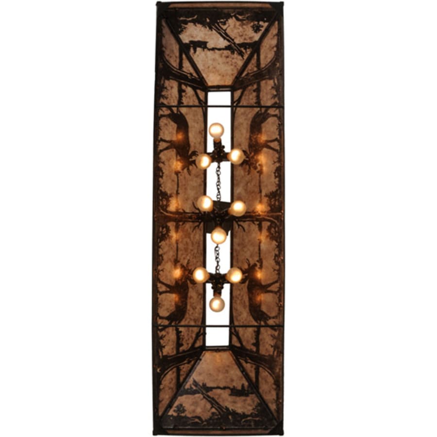 Meyda Tiffany Moose at Lake 9 Light 61" Wide Linear Pendant