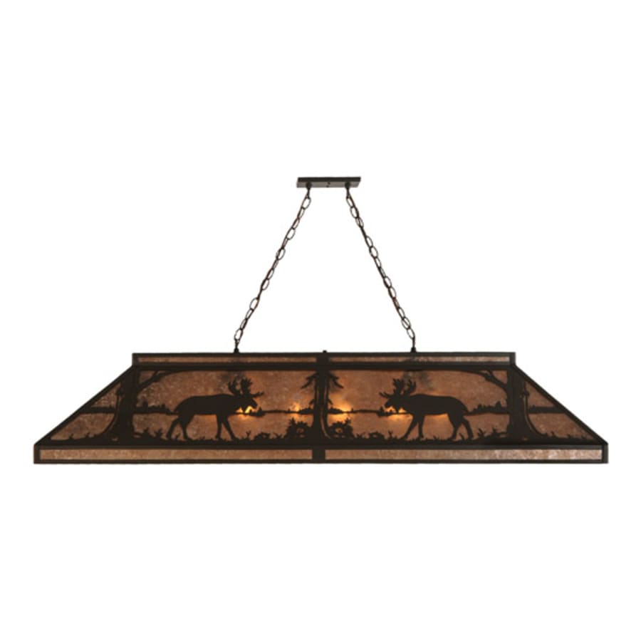 Meyda Tiffany Moose at Lake 9 Light 61" Wide Linear Pendant