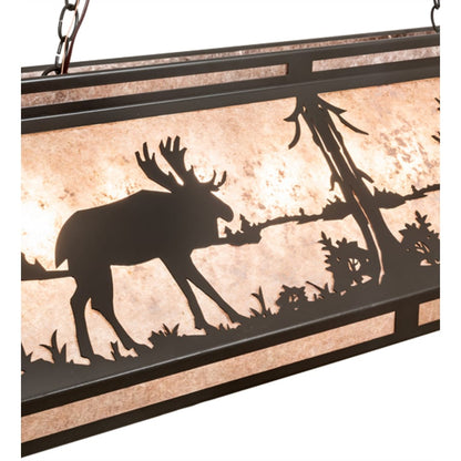 Meyda Tiffany Moose at Lake 9 Light 61" Wide Linear Pendant