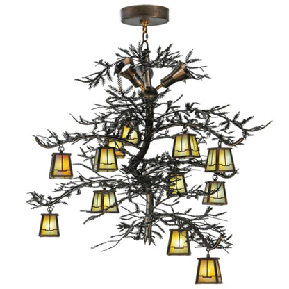 Meyda Tiffany Pine Branch Valley View 12 Light 52" Wide Chandelier