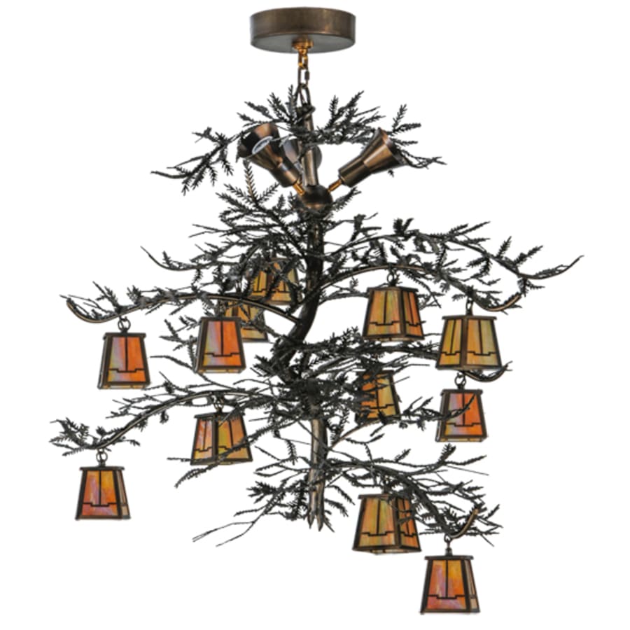 Meyda Tiffany Pine Branch Valley View 12 Light 52" Wide Chandelier