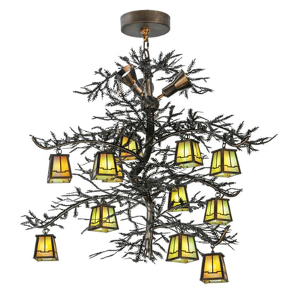 Meyda Tiffany Pine Branch Valley View 12 Light 52" Wide Chandelier
