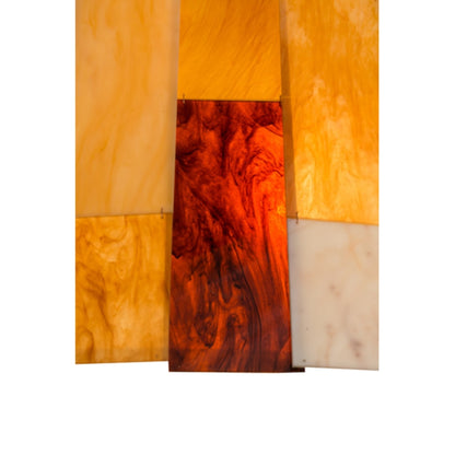 Meyda Tiffany Cilindro Calico 6 Light 24" Tall Flush Mount Drum Ceiling Fixture - Oil Rubbed Bronze Finish