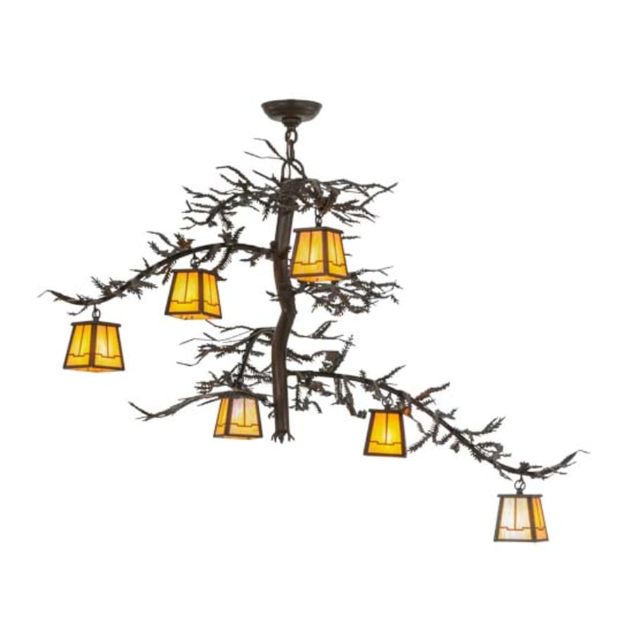 Meyda Tiffany Pine Branch Valley View 6 Light 45" Wide Chandelier