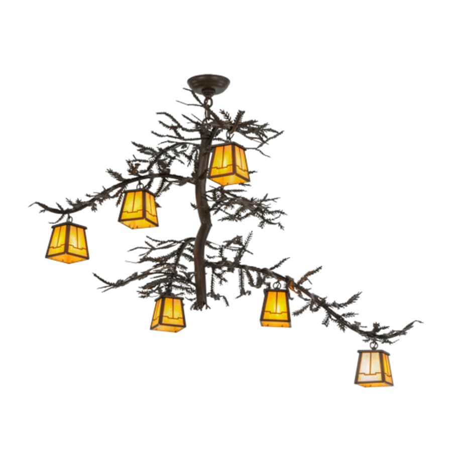 Meyda Tiffany Pine Branch Valley View 6 Light 45" Wide Chandelier