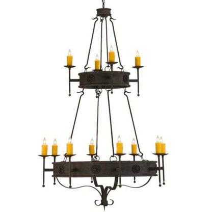 Meyda Tiffany Lorenzo 12 Light 48" Wide Taper Candle Ring Chandelier