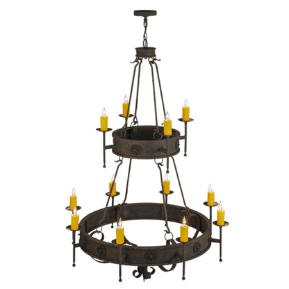 Meyda Tiffany Lorenzo 12 Light 48" Wide Taper Candle Ring Chandelier