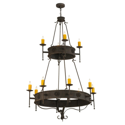 Meyda Tiffany Lorenzo 12 Light 48" Wide Taper Candle Ring Chandelier